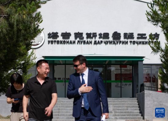6月14日，在塔吉克斯坦首都杜尚别，来自天津城市建设管理职业技术学院与塔吉克斯坦技术大学的校方相关负责人进行交流。新华社记者 孟菁 摄