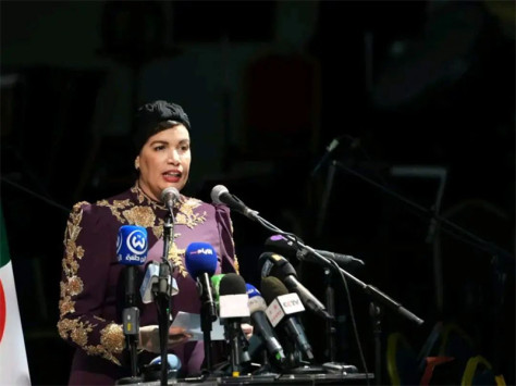 阿尔及利亚文化和艺术部长苏莱娅·穆鲁吉致辞 。苏州交响乐团供图