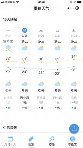 墨迹天气-截图