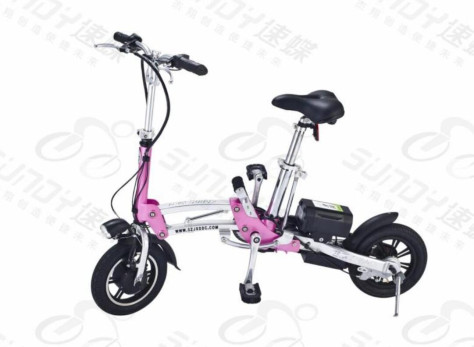 速蝶舒适款（玫-TDW02ZⅡ）电动自行车整车外观图片