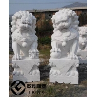 河北汉白玉狮子石雕白色门口狮子雕塑