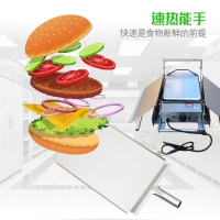 双层电热汉堡机商用新粤海QM-212多功能烤包机烤面包机汉堡