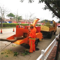 公路树木养护树枝粉碎机 移动式枝条切碎机