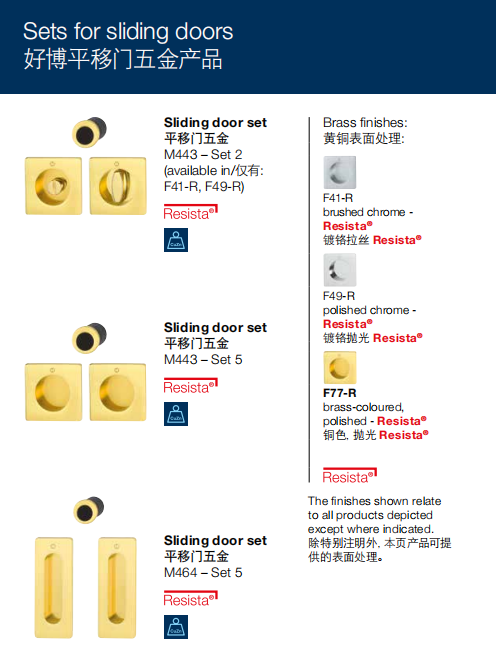 德国好博平移门五金M443