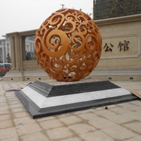 连云港不锈钢烤漆镂空球 上海不锈钢雕塑设计安装公司