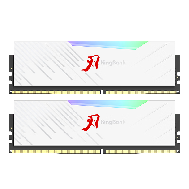 金百达（KINGBANK）32GB(16G×2)套装 DDR4 3600 台式机内存条海力士原装CJR颗粒 白刃RGB灯条 C18