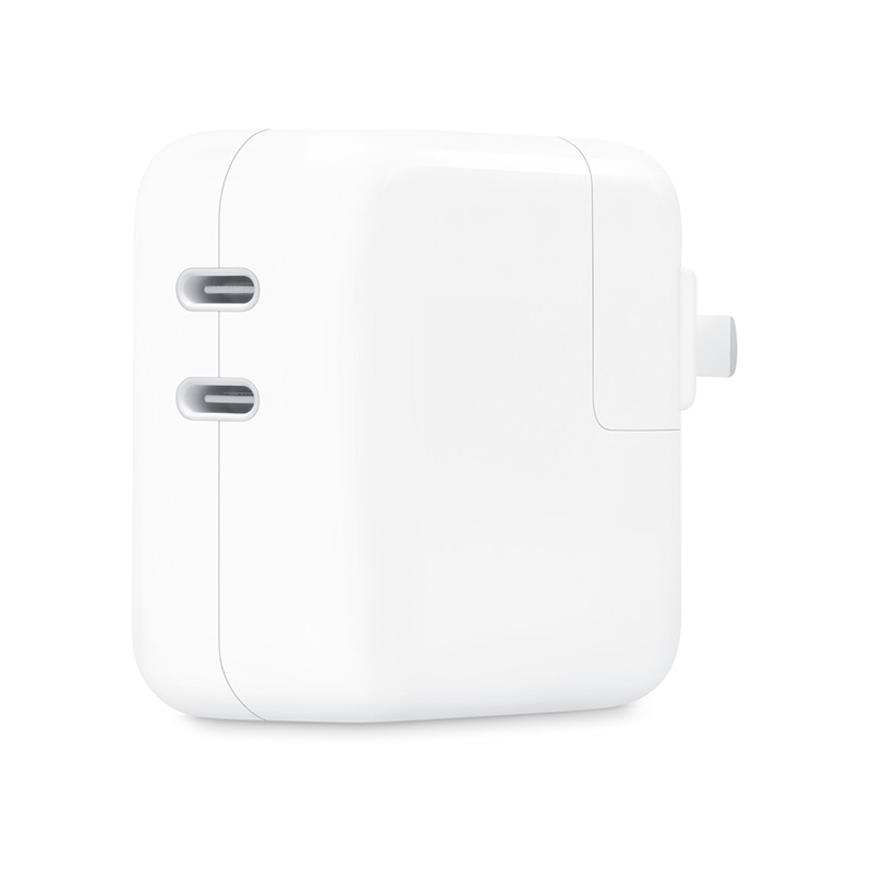 Apple/苹果 35W 双USB-C端口 Type-C电源适配器 双口充电器 充电插头 适用iPhone/iPad/Apple Watch/Mac