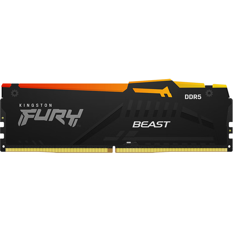 金士顿 (Kingston) FURY 16GB DDR5 6000 台式机内存条 Beast野兽系列 RGB灯条 骇客神条 支持AMD EXPO超频