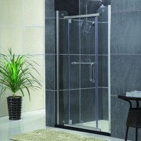 佛山卫浴淋浴房，一字形平开玻璃淋浴屏，浴室玻璃淋浴门
