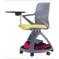 高档品牌培训椅 进口学习写字板椅 360度旋转会议椅