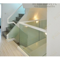 品家 现代风格玻璃实木楼梯 玻璃卡槽现代楼梯**效果图