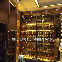 镜面玫瑰金酒架 拉丝金属酒柜 餐厅别墅不锈钢红酒柜