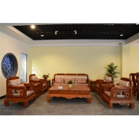 红木家具，红木家具图片缅甸花梨木沙发10件套