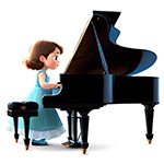 卡通弹钢琴的小女孩4