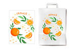 橙子元素水果纸袋
