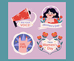 妇女节图标徽章