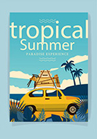 暑假旅行矢量海报