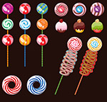 彩色糖果棒棒糖元素