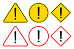 红黄警告标志矢量