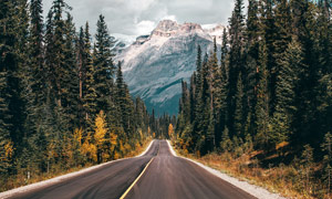 通往大山深处的公路景观摄影图片