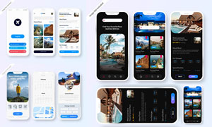 酒店宾馆预订应用程序界面设计素材