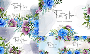 水彩花朵装饰背景创意设计矢量素材