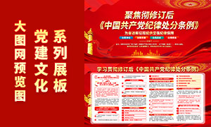 新修订中国共产党纪律处分条例红色展板