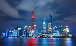 上海东方明珠美丽夜景高清摄影图片