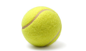 一枚黄色网球近景特写摄影高清图片