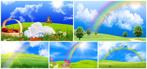 彩虹风景图片素材