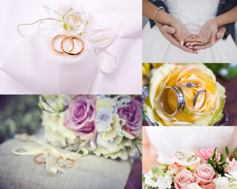 婚礼戒指花朵摄影高清图片