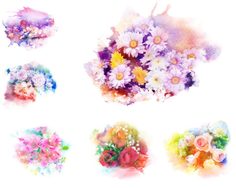 水粉画花朵摄影高清图片
