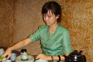 台湾馆中的高山茶茶道