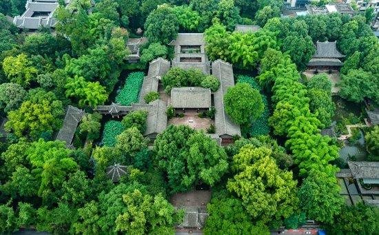  这是2022年6月22日在四川眉山拍摄的三苏祠（无人机照片）。新华社记者 沈伯韩 摄