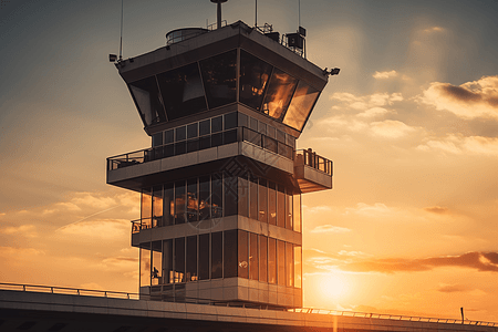 机场控制塔的特写镜头图片