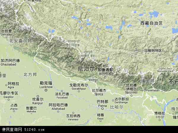 尼泊尔地形图 - 尼泊尔地形图高清版 - 2024年尼泊尔地形图