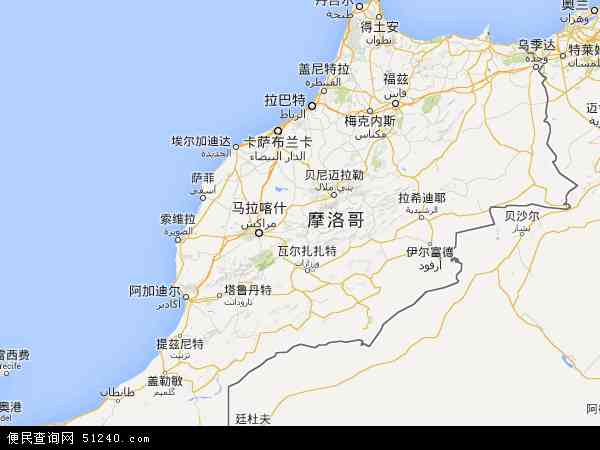 摩洛哥地图 - 摩洛哥电子地图 - 摩洛哥高清地图 - 2024年摩洛哥地图