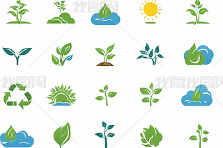 环境图标植物元素图片