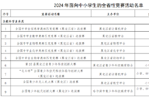 黑龙江公布2024年面向中小学生的全省性竞赛活动名单